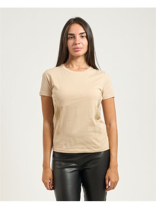 EA7 women's T-shirt with rhinestone logos EMPORIO ARMANI EA7 | 7W000521-AF12503U1046